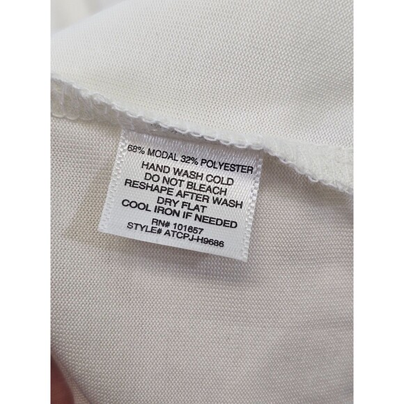 ALK Women's M Tresics Luxe Off-White Surplice Wrap Slinky Blouse Shirt Top NEW - Picture 7 of 7